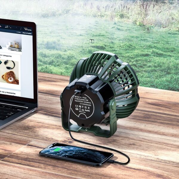 Ackarido Camping Fan with LED Lantern and Power Bank