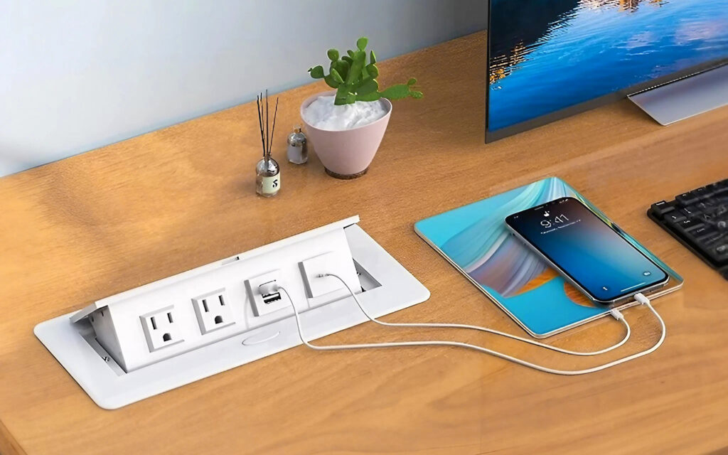 Minimalist Pop Out Outlets with USB Ports