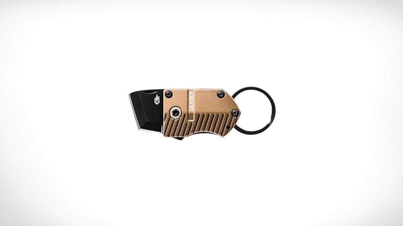 Gerber Gear Key Note - 1" Plain Edge Keychain Knife - EDC Gear and Equipment - Coyote Brown