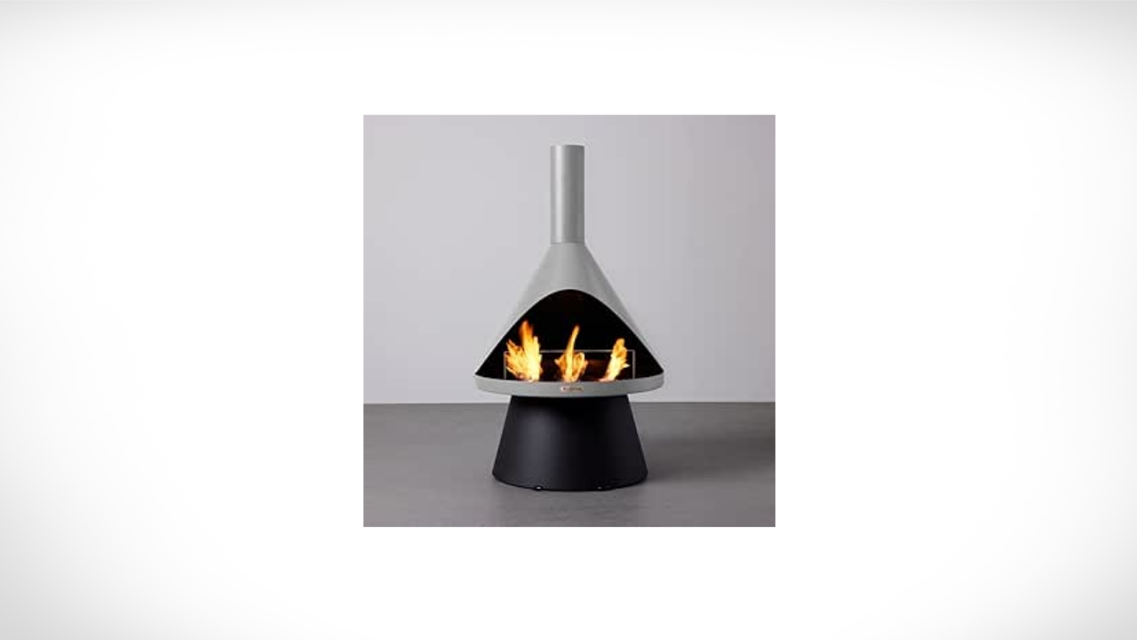 This Gel Fuel Fireplace comes with a 7” flame and is smoke-free for indoor and outdoor use.