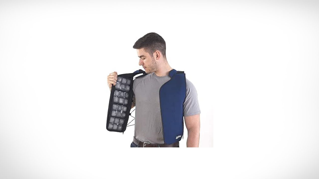 This Ice Vest Keeps You Cool with 96 Ice Cubes