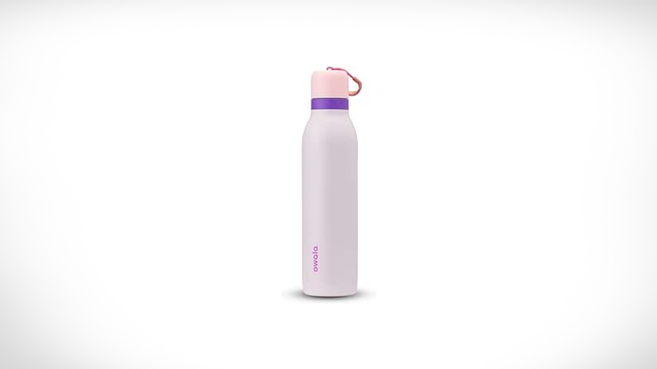 Owala FreeSip Twist Insulated Stainless Steel Water Bottle with Straw for Sports and Travel, BPA-Free, 24-oz, Pink/Purple (Dreamy Field)