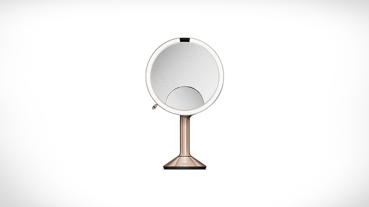 This Sensor Mirror Trio features 1x, 10x, and 5x magnification for flawless makeup.